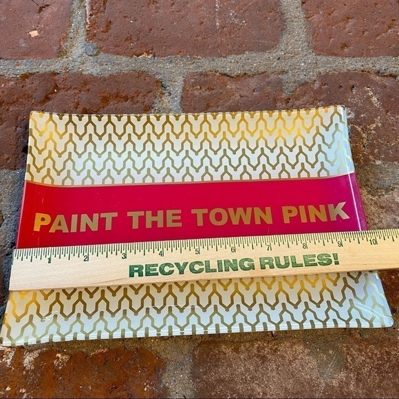 Paint the Town Pink and gold decorative dish trinket tray jewelry holder fancy - Picture 5 of 11